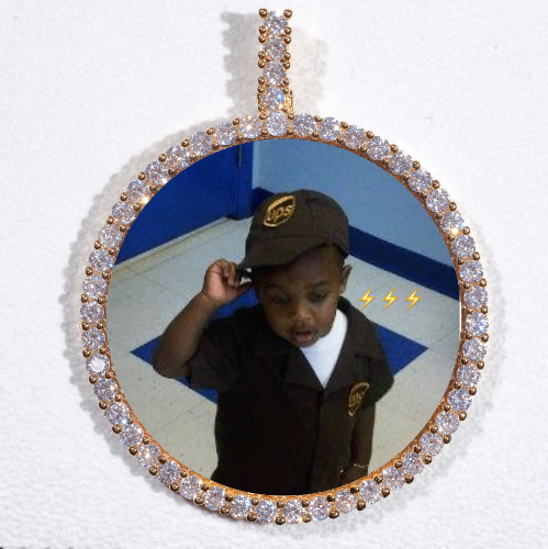 LARGE 3D CIRCLE CUSTOM PICTURE PENDANT