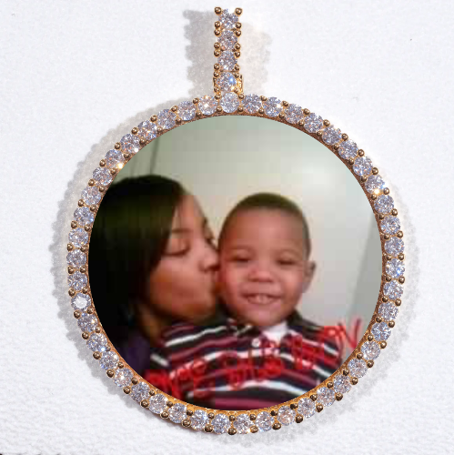 LARGE 3D CIRCLE CUSTOM PICTURE PENDANT