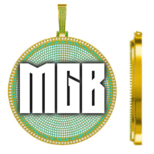 CUSTOM LETTER NECKLACE 3D BIG DISC