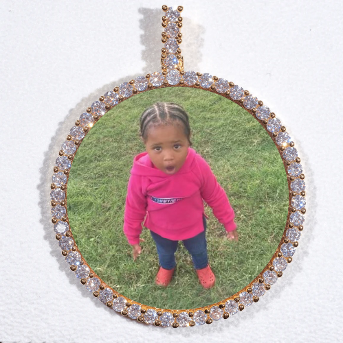LARGE 3D CIRCLE CUSTOM PICTURE PENDANT