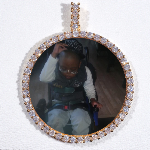 LARGE 3D CIRCLE CUSTOM PICTURE PENDANT