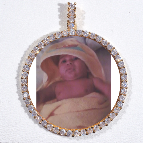 LARGE 3D CIRCLE CUSTOM PICTURE PENDANT