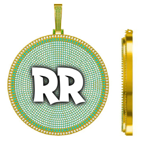 CUSTOM LETTER NECKLACE 3D BIG DISC