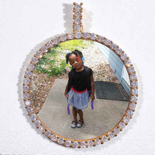 LARGE 3D CIRCLE CUSTOM PICTURE PENDANT