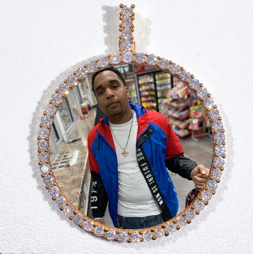LARGE 3D CIRCLE CUSTOM PICTURE PENDANT