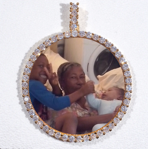 LARGE 3D CIRCLE CUSTOM PICTURE PENDANT