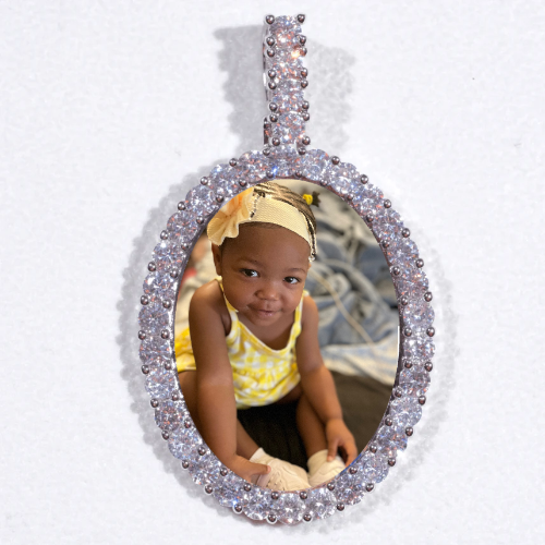 Large 3D Oval Custom Picture Pendant