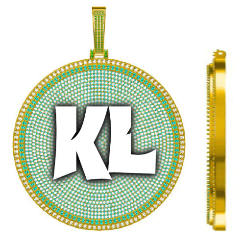 CUSTOM LETTER NECKLACE 3D BIG DISC