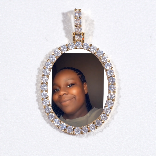 3D Oval Custom Picture Pendant