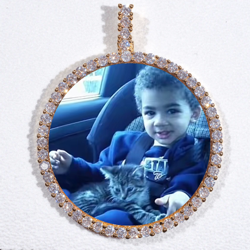 LARGE 3D CIRCLE CUSTOM PICTURE PENDANT