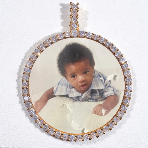 LARGE 3D CIRCLE CUSTOM PICTURE PENDANT