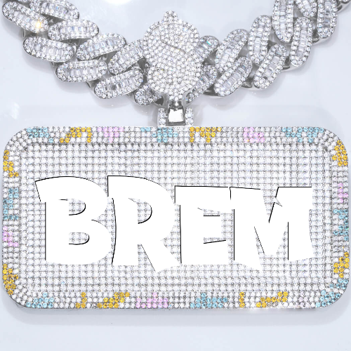 CUSTOM LETTER NECKLACE 3D COLORFUL SQUARE