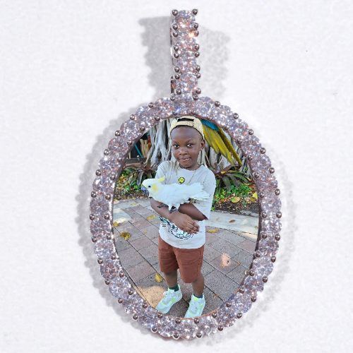 Large 3D Oval Custom Picture Pendant