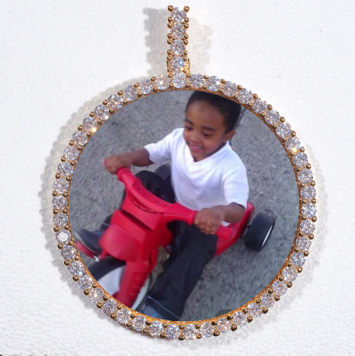 LARGE 3D CIRCLE CUSTOM PICTURE PENDANT