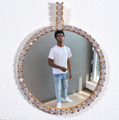 LARGE 3D CIRCLE CUSTOM PICTURE PENDANT