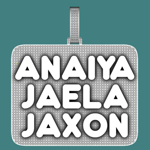 CUSTOM LETTER NECKLACE 3D BIG SQUARE