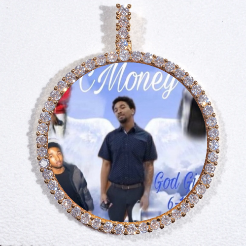 LARGE 3D CIRCLE CUSTOM PICTURE PENDANT