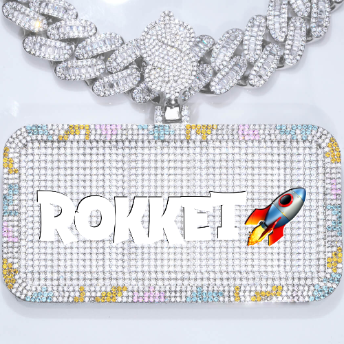 CUSTOM LETTER NECKLACE 3D COLORFUL SQUARE