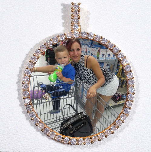 LARGE 3D CIRCLE CUSTOM PICTURE PENDANT