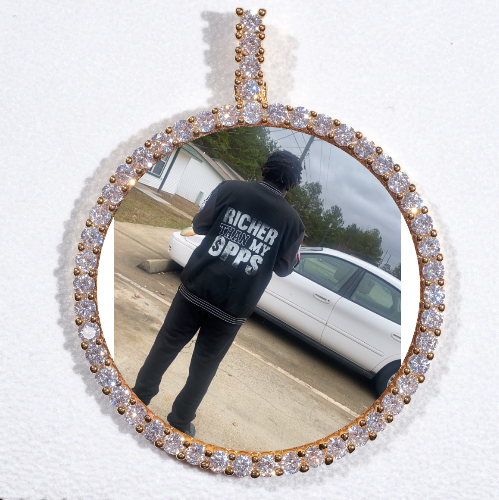 LARGE 3D CIRCLE CUSTOM PICTURE PENDANT