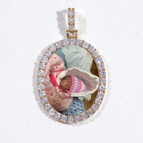 3D Oval Custom Picture Pendant