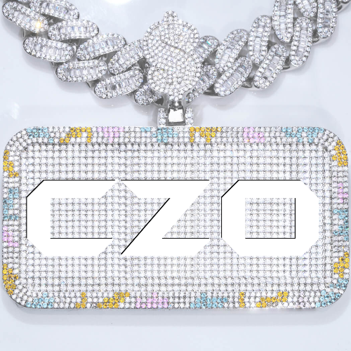 CUSTOM LETTER NECKLACE 3D COLORFUL SQUARE
