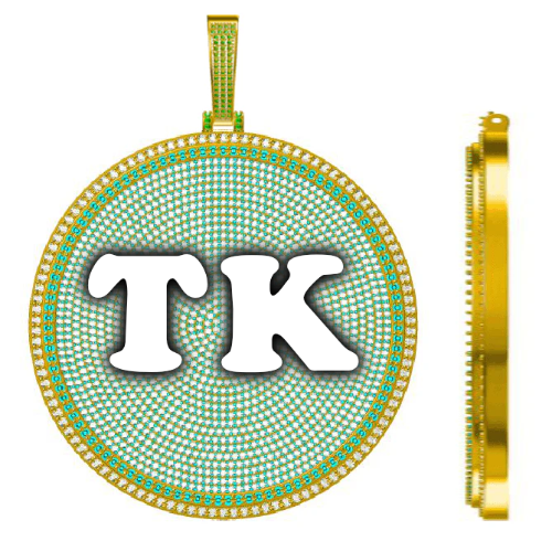 CUSTOM LETTER NECKLACE 3D BIG DISC