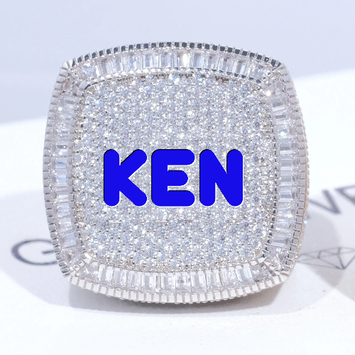 CUSTOM LETTER 3D ICED RING