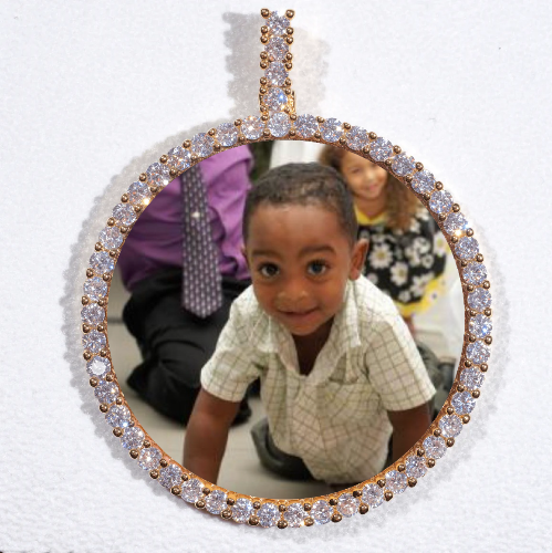 LARGE 3D CIRCLE CUSTOM PICTURE PENDANT
