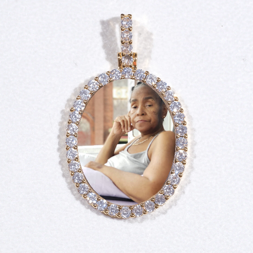 3D Oval Custom Picture Pendant