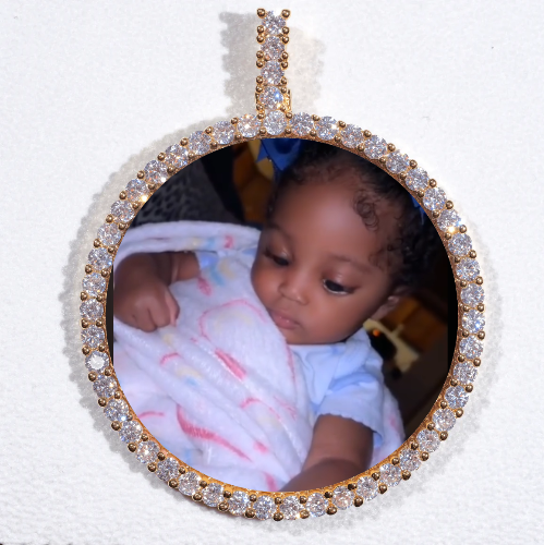LARGE 3D CIRCLE CUSTOM PICTURE PENDANT