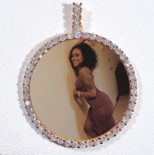 LARGE 3D CIRCLE CUSTOM PICTURE PENDANT