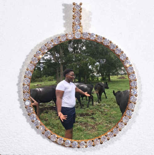 LARGE 3D CIRCLE CUSTOM PICTURE PENDANT