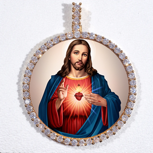 LARGE 3D CIRCLE CUSTOM PICTURE PENDANT