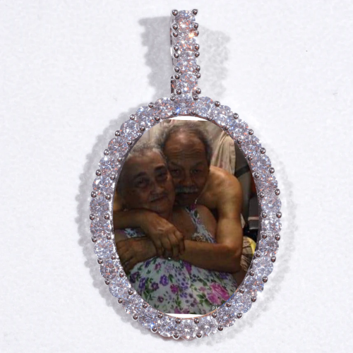 Large 3D Oval Custom Picture Pendant