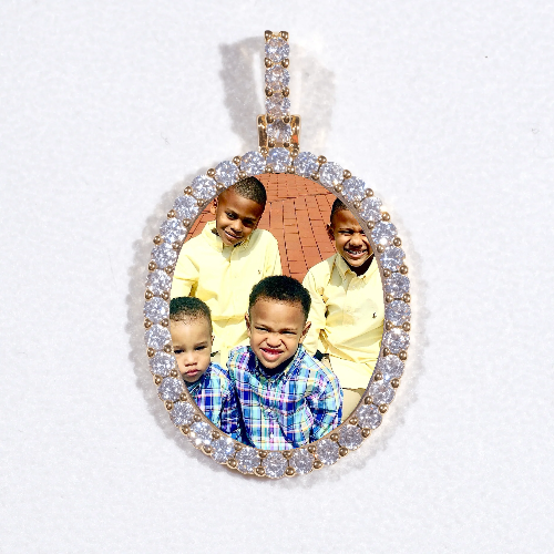 3D Oval Custom Picture Pendant