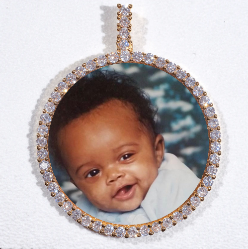 LARGE 3D CIRCLE CUSTOM PICTURE PENDANT