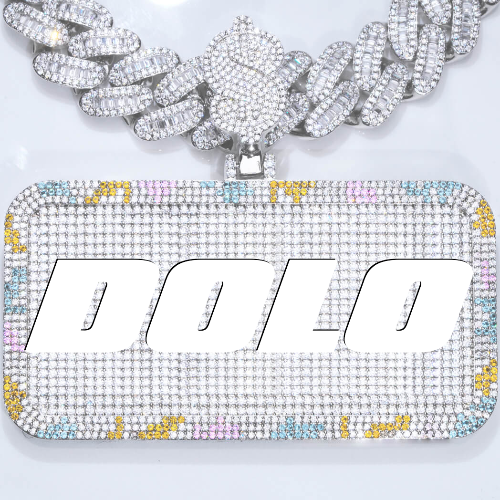 CUSTOM LETTER NECKLACE 3D COLORFUL SQUARE