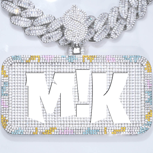 CUSTOM LETTER NECKLACE 3D COLORFUL SQUARE