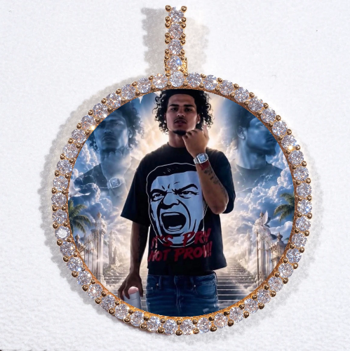 LARGE 3D CIRCLE CUSTOM PICTURE PENDANT
