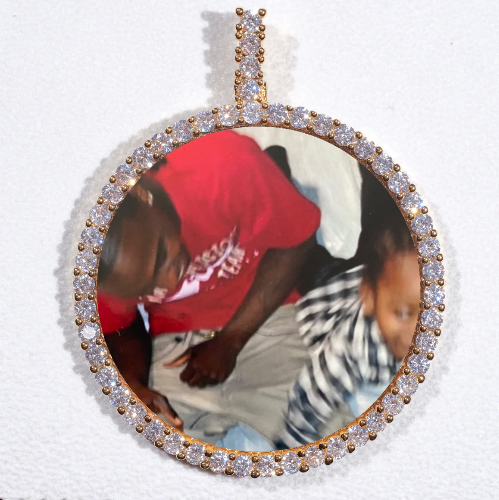 LARGE 3D CIRCLE CUSTOM PICTURE PENDANT