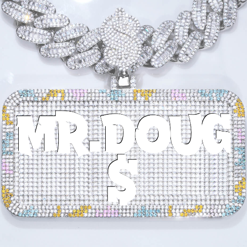 CUSTOM LETTER NECKLACE 3D COLORFUL SQUARE