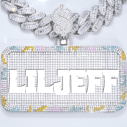 CUSTOM LETTER NECKLACE 3D COLORFUL SQUARE