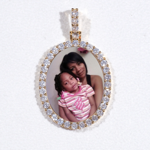3D Oval Custom Picture Pendant