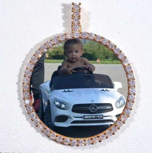 LARGE 3D CIRCLE CUSTOM PICTURE PENDANT