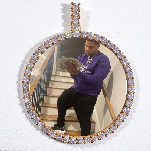 LARGE 3D CIRCLE CUSTOM PICTURE PENDANT