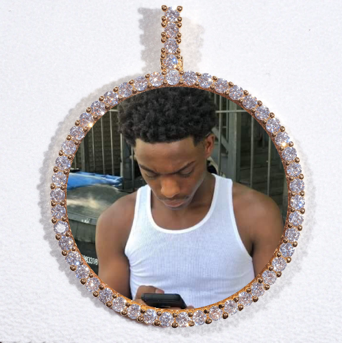 LARGE 3D CIRCLE CUSTOM PICTURE PENDANT