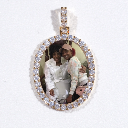 3D Oval Custom Picture Pendant