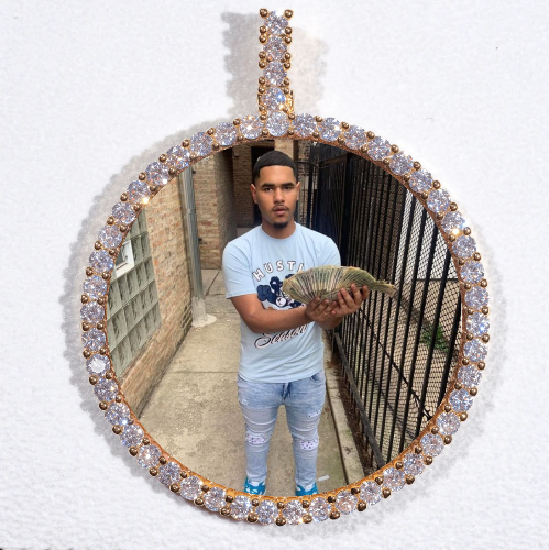 LARGE 3D CIRCLE CUSTOM PICTURE PENDANT