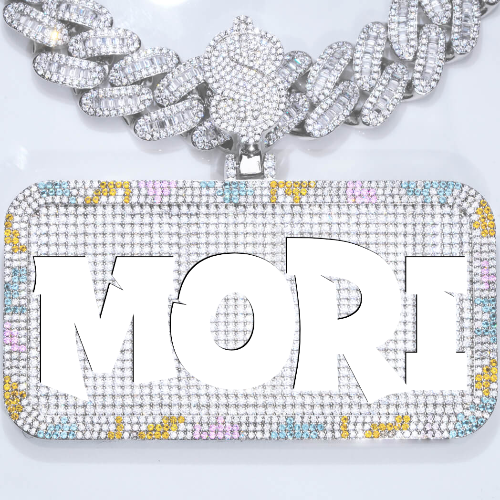 CUSTOM LETTER NECKLACE 3D COLORFUL SQUARE